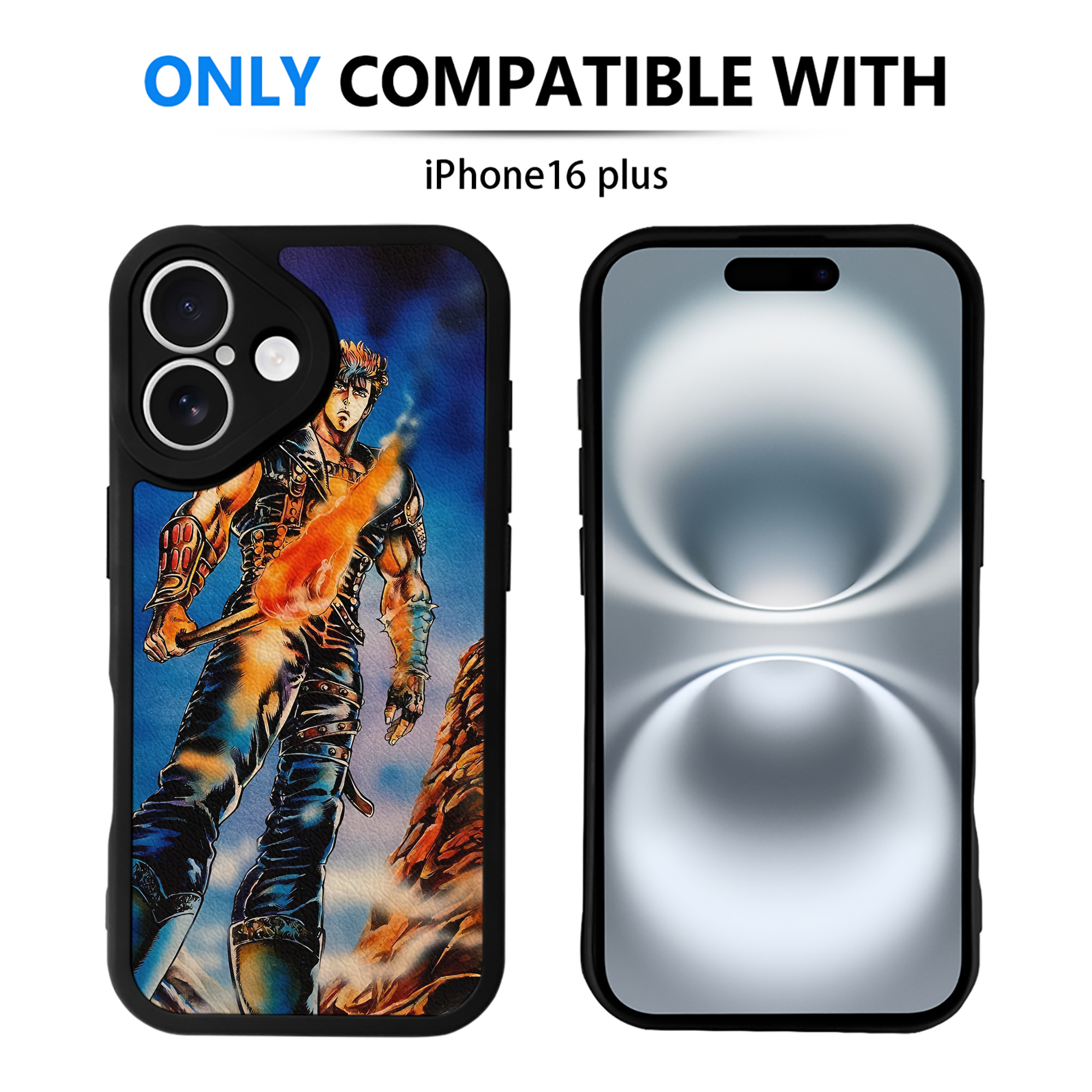 （画像用） 北斗の拳 Fist of the North Star 【iPhone 16シリーズ対応】シリコンスマホケース（レザー調） 材質：シリコン